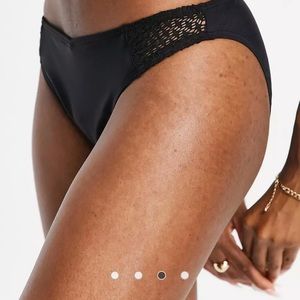 ASOS High Leg Bikini Bottom Brief Black